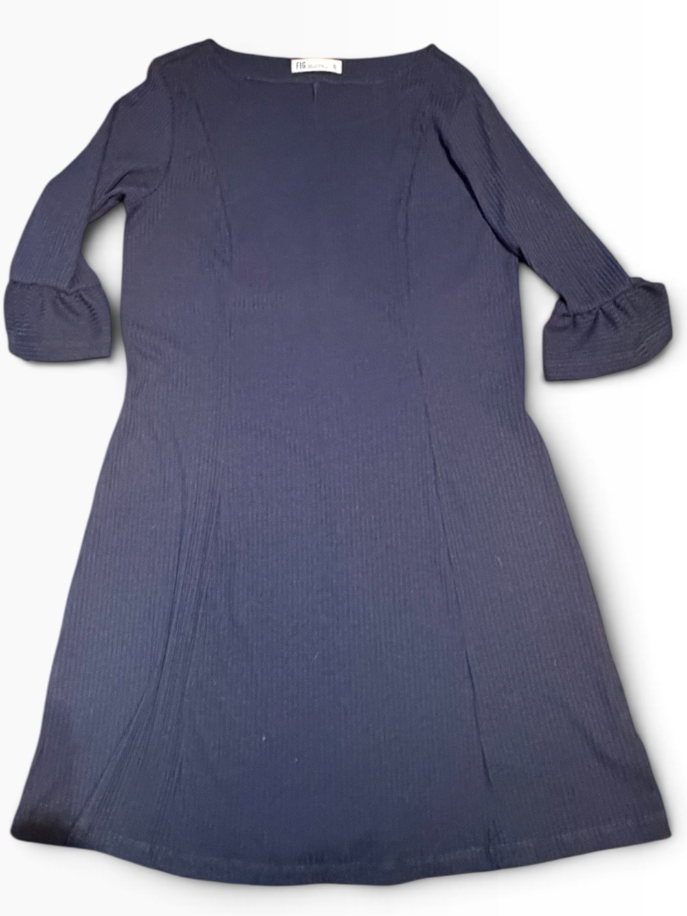 Figs Navy Ribbed A-Line Tunic Dress
